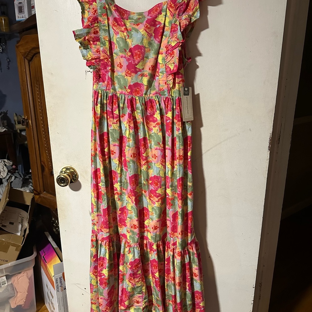 COPY - Floral women’s Dress back opened with a bow.